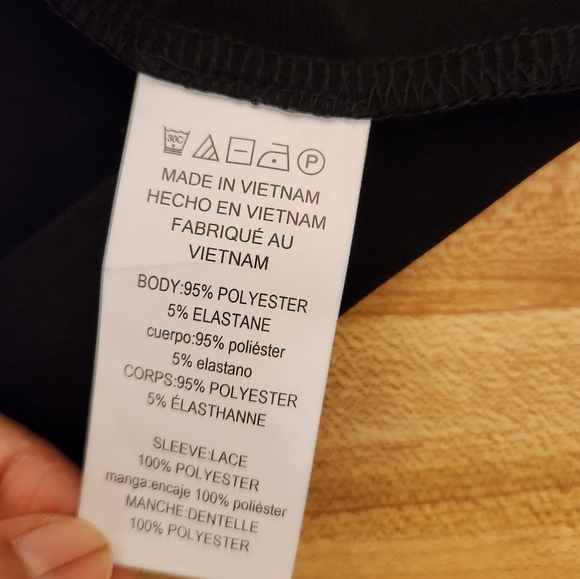 MICHAEL KORS Midi Length Lace Long Sleeve Dress Black, size S - Picture 6 of 11